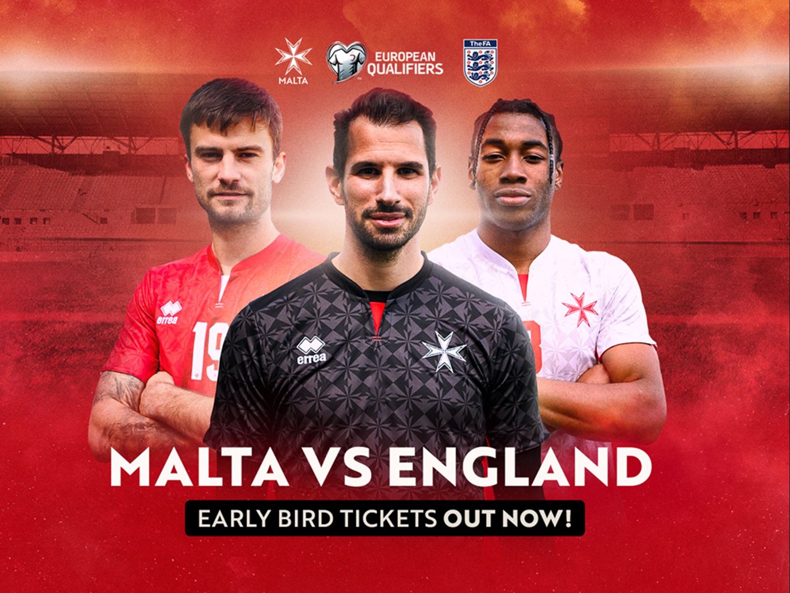 Malta vs England Tickets for general public on sale as from Wednesday